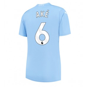 Manchester City Nathan Ake #6 Hjemmebanetrøje Dame 2023-24 Kort ærmer